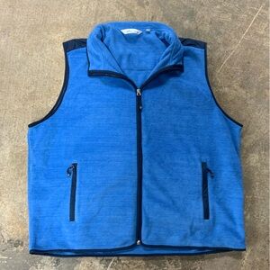 Peter Millar Seaside Fleece Vest Mens XXL 2XL Blue Soft Full Zip Golf Casual OBO
